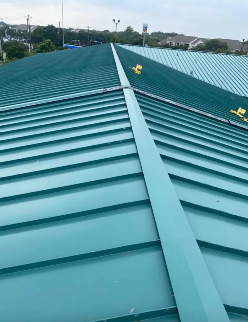Green commercial metal roof ridge and valley for Metal Roof Repair in New Scotland